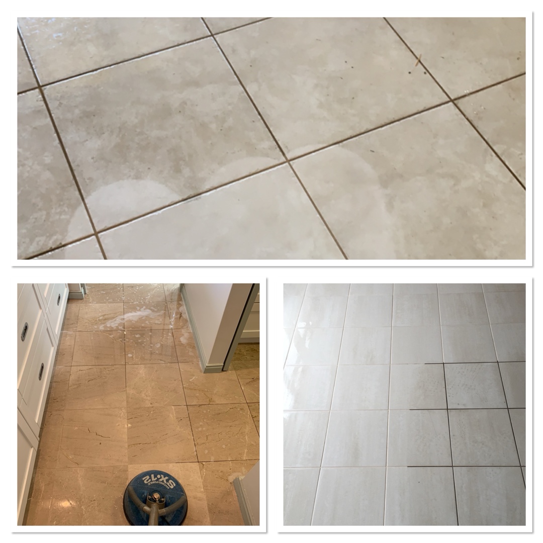 Marble tile cleaning before and after results
